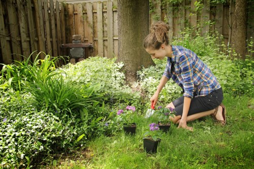 Keyboard and screen reader being used to access gardening services content.